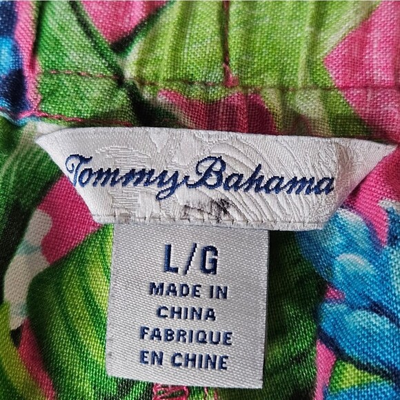 Tommy Bahama Tulum Blooms Tropical Wide Leg Drawstring Waist Linen Trouser Pants - Picture 5 of 11